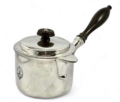 George IV antique Scottish silver brandy or sauce pan, Edinburgh 1828