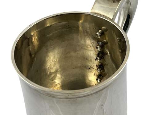 George III, large provincial silver lidded “peg” tankard, Newcastle c.1785