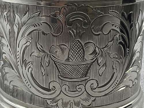 Early Victorian antique silver mustard pot, London 1851