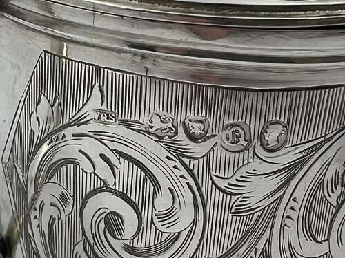Early Victorian antique silver mustard pot, London 1851