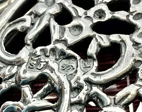 Victorian antique silver “peekaboo “ picture frame, London 1886.
