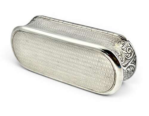 Antique Victorian silver table snuff box, Birmingham 1873