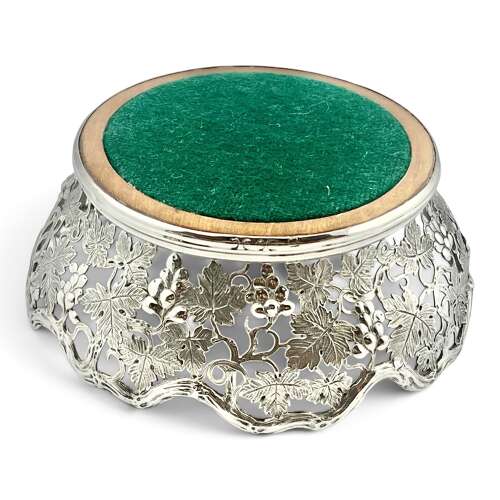 Victorian antique silver wine slide or coaster, London 1848