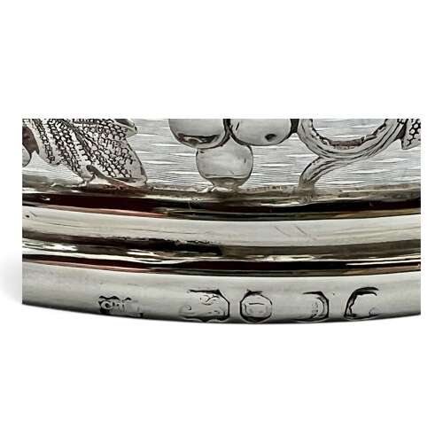 Victorian antique silver wine slide or coaster, London 1848