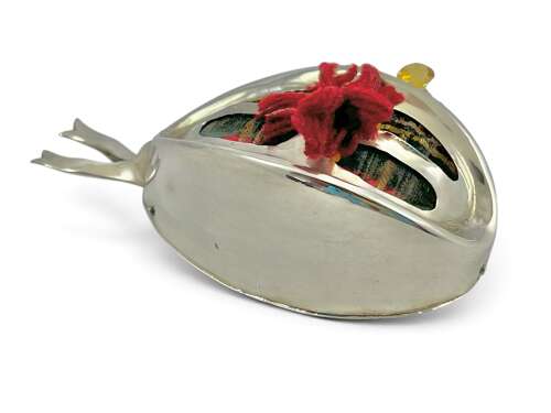 Edwardian antique silver Glengarry bonnet pin cushion, Birmingham 1908