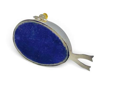 Edwardian antique silver Glengarry bonnet pin cushion, Birmingham 1908