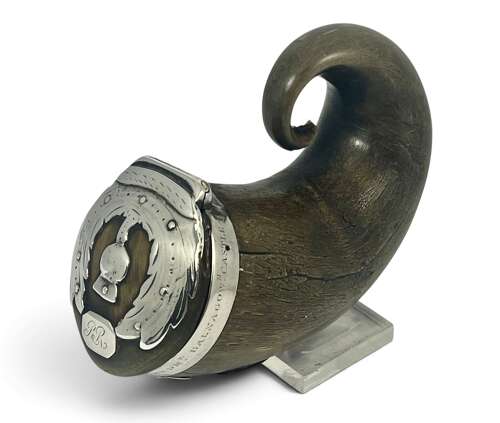 William IV antique Scottish silver and horn snuff mull, c1834.