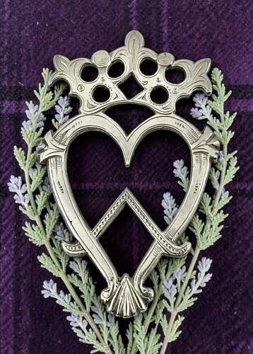 Victorian antique Scottish silver Luckenbooth brooch, Inverness c.1875