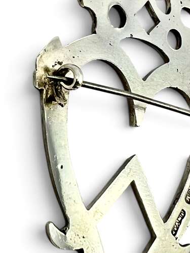 Victorian antique Scottish silver Luckenbooth brooch, Inverness c.1875
