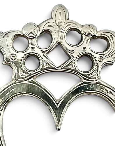Victorian antique Scottish silver Luckenbooth brooch, Inverness c.1875