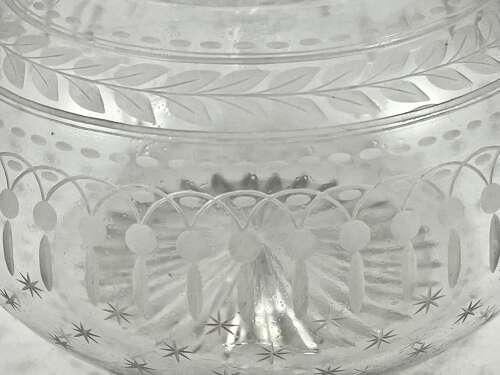 Victorian antique silver and engraved glass decanter, London 1868